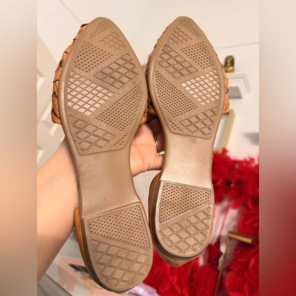 Agave Girl Woven Leather D’Orsay Flats Tan Size 7 - Picture 14 of 15